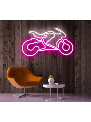 Biz Bu İşin Keyif Kısmındayız Rent A Carlara Özel Motor Figürlü Neon Tabela