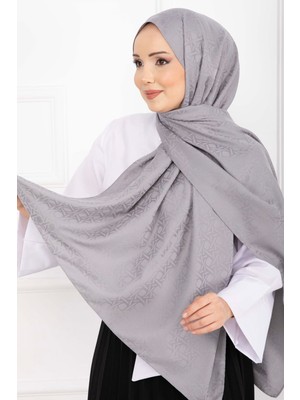 ECN İkonik Desen Jakar Şal Serisi Gri