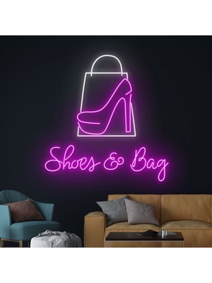 Biz Bu İşin Keyif Kısmındayız Shoes & Bag Yazılı ve Şekilli Neon Tabela