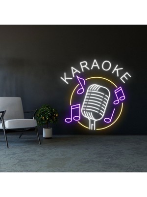 Biz Bu İşin Keyif Kısmındayız Karaoke Yazılı ve Şekilli Neon Tabela