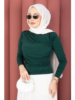 Ozk Taş Detaylı Sandy Body Zümrüt