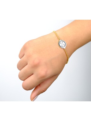 DMR Elegance 925 Ayar Gümüş Zincirli Kişiye Özel Tarihli Sonsuzluk Bileklik – Bujiteri Yuvarlak Plaka