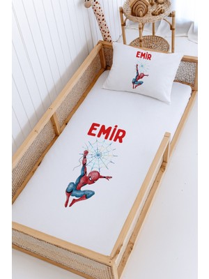 Lilabio %100 Pamuk Isme Özel Montessori Yatak Pike Seti 100X200 Örümcek Adam