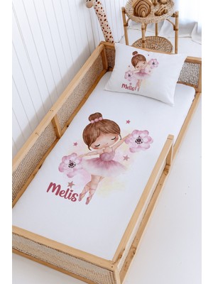 Lilabio %100 Pamuk Isme Özel Montessori Yatak Pike Seti 100X200 Balerin