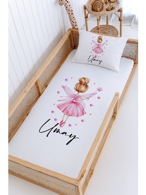 Lilabio %100 Pamuk Isme Özel Montessori Yatak Pike Seti 100X200 Melek