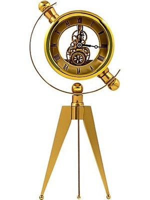 Mnk Home Tripod Gold Çarklı Masa Saat