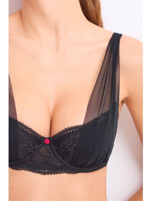 Women Secret Siyah Tül Askılı Sütyen