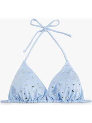 Koton Boyundan Bağlamalı Ipli Üçgen Taşlı Bikini Üstü