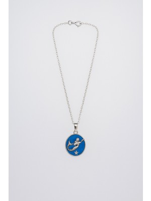 DMR Elegance 925 Ayar Gümüş Deniz Kızı Kolye – Mavi Mine ve Yıldız Detaylı Mitolojik Tasarım