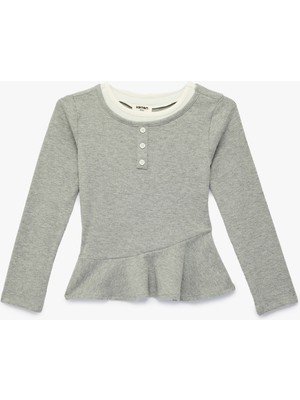 Koton Uzun Kollu Bisiklet Yaka Düğme Detaylı Kaşkorse Bluz