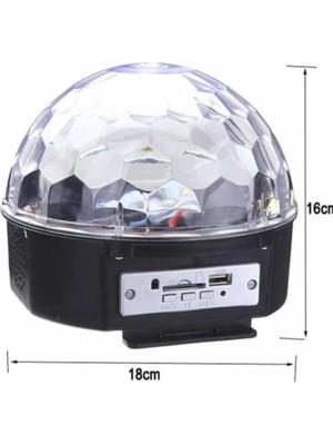 Astraltech Disko Topu Renkli Işıklı Lazer Parti Bluetooth Bağlantılı LED Küre