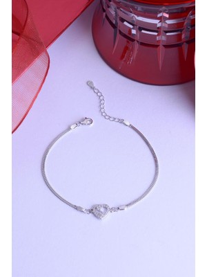 Innuendo Jewelry 925 Ayar Gümüş Kalp Içinde Sonsuzluk Işareti Bileklik