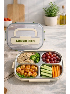 Brillant 4 Bölmeli Paslanmaz Çelik Lunch Box BR-6671 26X20X7CM