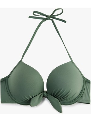 Koton Kalp Yaka Fiyonk Detaylı Push-Up Bikini Üstü