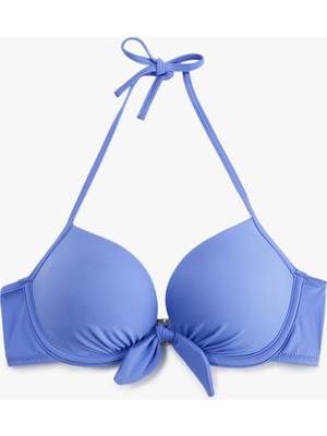 Koton Boyundan Bağlamalı Fiyonklu Destekli Bikini Üstü