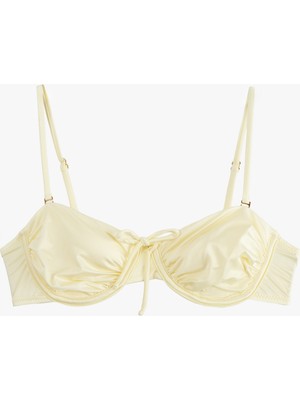 Koton Fiyonk Detaylı Çıkarılabilir Askılı Straplez Balenli Bikini Üstü