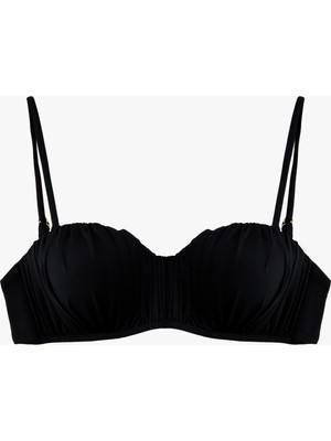 Koton Arkası Bağlamalı Balenli Straplez Bikini Üstü