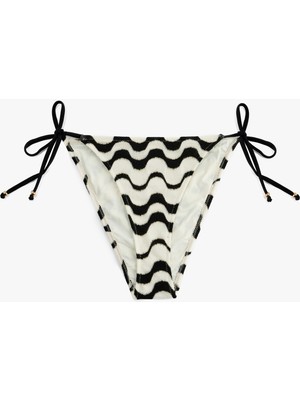 Koton Su Yolu Desenli Parıltılı Yanları Ipli Bikini Altı