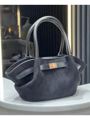 Legend Aksesuar Kadın Londra Model Büzgü Detaylı Süet El ve Omuz Çantası