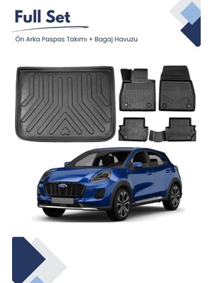 Ford Puma 2023 Model Tam Uyumlu Paspas+Üst Bagaj Havuzu Seti