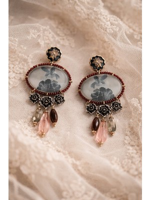 Mirada Jewelry Bohemian Art Kuş ve Çiçek Figürlü Etnik Küpe