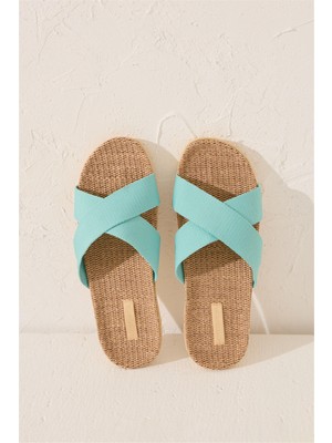 Women Secret Turkuaz Bantlı Plaj Terliği