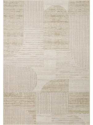 Akbel Halı Sahara SHA 02 Krem Yeşil - Yumuşak Tuşeli, Hav Yapmayan Modern Halı – Zarif Desenler