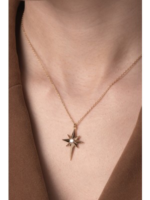 Two Arts Kadın 925 Ayar Gümüş Kuzey Yıldızı Kolye | Hediye Kutusunda