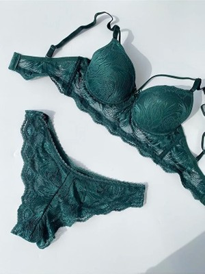 Nariya Kadın Tek Ipli Destekli Dantel Detaylı Sütyen Külot Bralet Rahat Etkileyiciset Iç Çamaşır Takımı