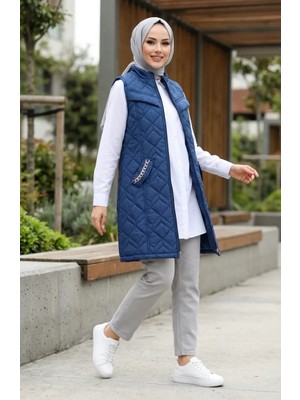 Kapitone Yelek 4949-03 Indigo