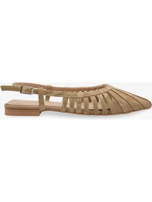 Sidney Kadın Arkası Açık Babet - Vizon