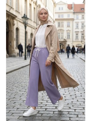 Sefa Merve Beli Lastikli Pantolon 71126-03 Lila
