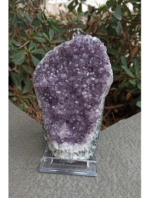 Pozitif Doğal Taş Doğal Ametist Standlı Dekoratif Parça DA10