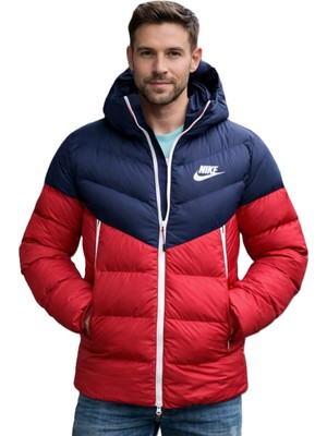 Nike Sportswear Synthetic Down Spor Jacket Erkek Suitici Şişme Spor Ceket Mavi Kırmızı