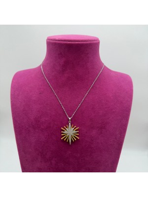 Mare Accessories Iki Renkli Kutup Yıldızı Çelik Kolye - Altın ve Gümüş Renk