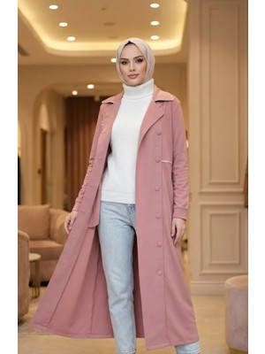 Iki Iplik Düğmeli Ferace 71176-04 Pudra