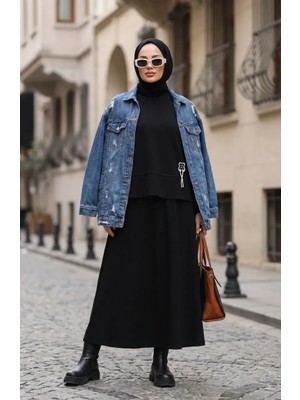 Oysho Kumaş Tunik Etek Ikili Takım 0242-03 Siyah