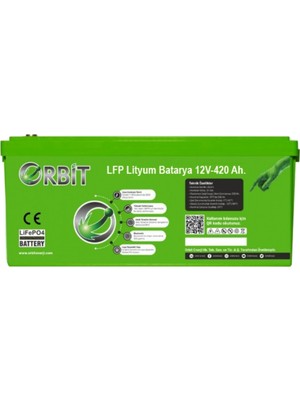 Orbit 12 V 420 Ah Lifepo4 Lityum Akü-Abs Kasa