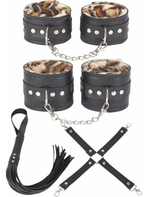 Amora Secret Özel Tasarım  Derı Leoparlı 4'lü Harness Set