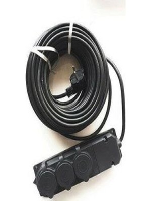 İNWATT 3'lü 20 Metre IP44 Topraklı Kauçuk Uçlu Uzatma Kablosu Ttr/cca - Siyah