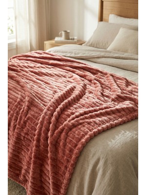 Daisy Çift Kişilik Soft Peluş Battaniye Yatak Örtüsü Sıcak Tutan Yumuşak 200X220