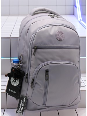 Su Geçirmez Kumaş Günlük Okul Sırt Çantası Okul Çantası MTC-1710 Gri