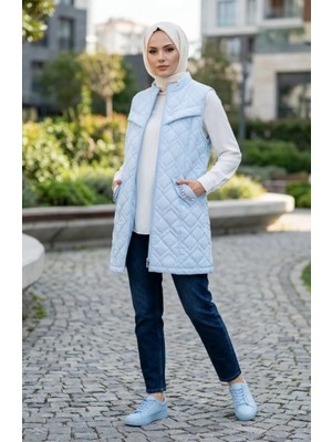 Kapitone Yelek 4949-06 Mavi