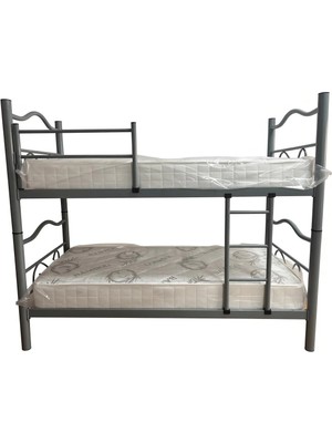 Bademli Halı Bademli Mobilya Metal Ranza Yataklı 90X190 Merdivenli Ayrılabilir Karyolalı