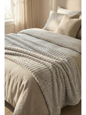 Daisy Çift Kişilik Soft Peluş Battaniye Yatak Örtüsü Sıcak Tutan Yumuşak 200X220