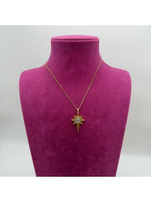 Mare Accessories Modern Güneş Işığı Gold Çelik Kolye - 45 cm
