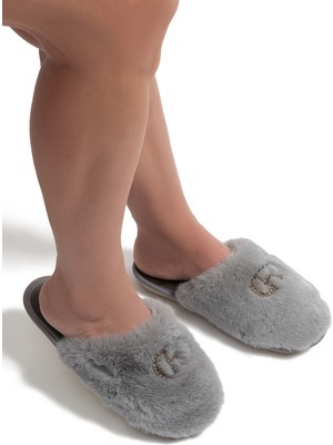 Twigy Alda Kadın Peluş Ev Terliği Gri 36/40