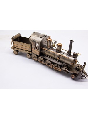 Mnk Home Dekoratif Buharlı Vintage Metal Lokomotif