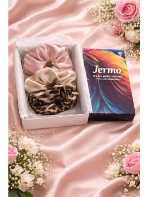 Jermo Kadın 3 ' Lü Saten Saç Lastik Toka Seti