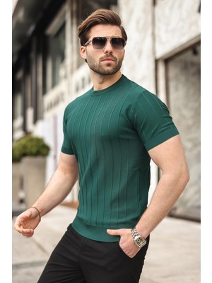 Madmext Erkek Nefti Yeşili Tişört 5684